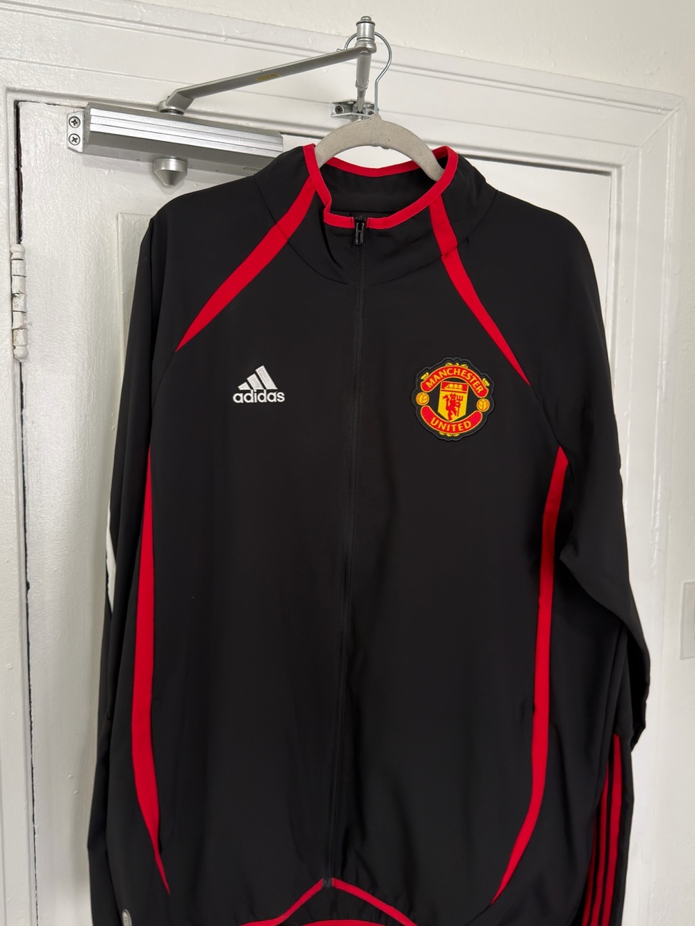 adidas Manchester United Men’s Black and Red Performance Track Jacket